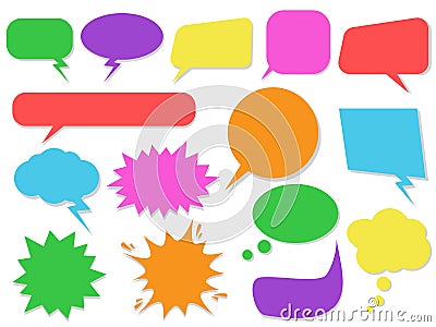Set of colorful speech bubbles Cartoon Illustration