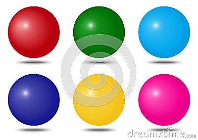 Set of colorful spheres. Vector illustration Cartoon Illustration