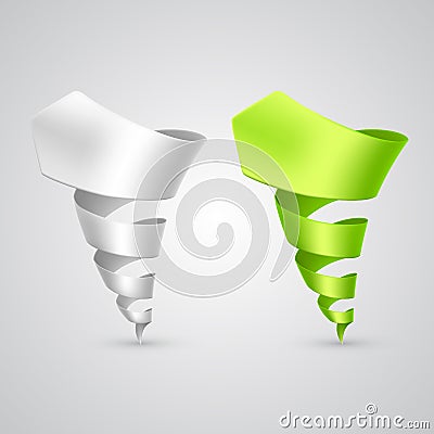 Set of colorful spiral arrows 3D Vector Illustration
