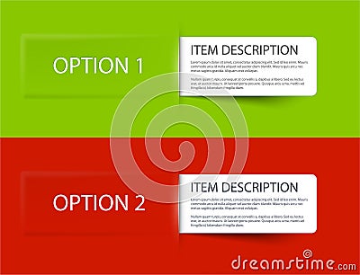 Set of Colorful Vector Sample option cards Vector Illustration