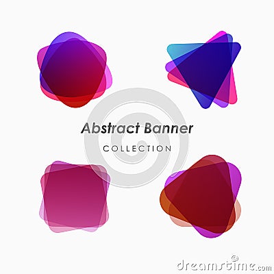 Set of colorful vector shapes, abstract banners, bright labels Vector Illustration