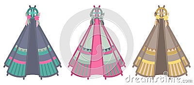 Set of colorful vector teepees Vector Illustration