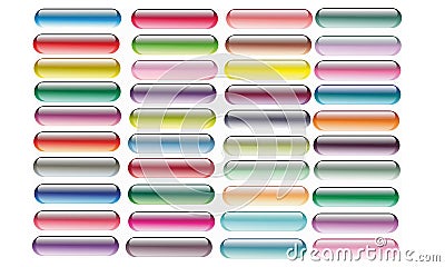 Set of colorful vector web pill buttons Stock Photo