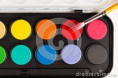 Set of colorful watercolors Stock Photo