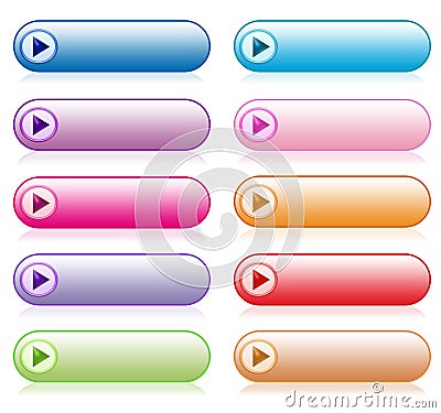 Set of colorful website buttons Stock Photo