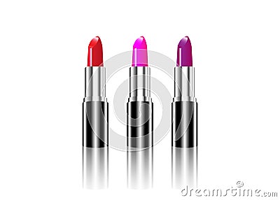 Set of colors lipstick, Makeup beauty natural cosmetic, isolated Vector Illustration