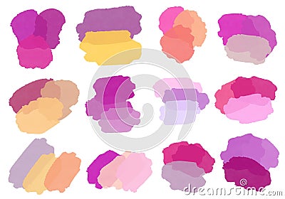 Set coloured paint spots stickers for fabrics and textiles and linens and gifts and cards and kids and hobbies Stock Photo