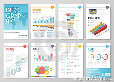 Set of colourful infographic vector business Vector Illustration