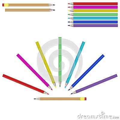 Set of colourful marker pens, Vector Vector Illustration