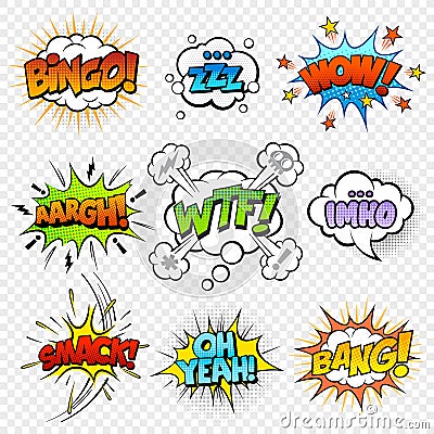 Set of comic bubble speech Vector Illustration