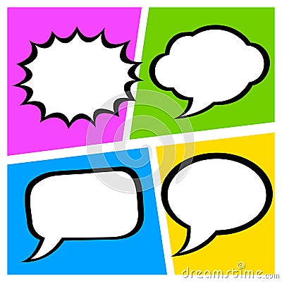 Set of comic dialogue box Vector Illustration