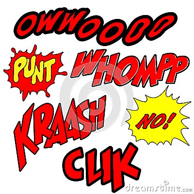 Set of Comic expression Text -Vector Illustration Vector Illustration