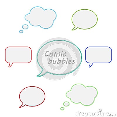 Set of comic speech bubbles Vector Illustration