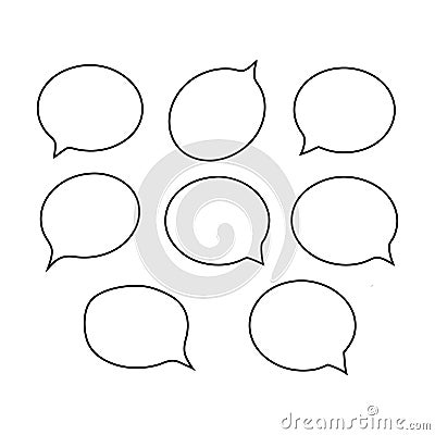 set of comic speech bubbles.Blank Speech Bubbles Vector Set – Isolated Empty Dialogue Text Illustrations Vector Illustration