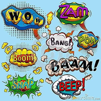 Set of comic speech bubbles. Vector Vector Illustration