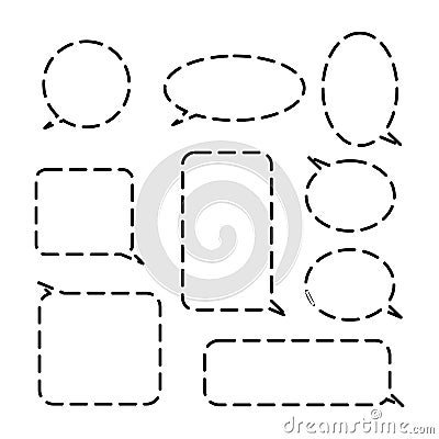 Set of comic speech bubbles. Cartoon Illustration