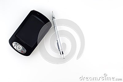 Set of communication tools on white Stock Photo