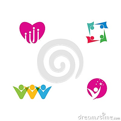 Set Community Logo Template vector Vector Illustration