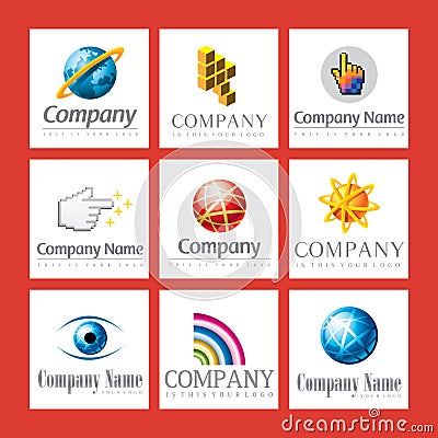 Set of company logos Stock Photo