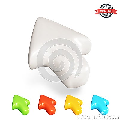 Set of computer cursors, mouse pointers or arrows Vector Illustration