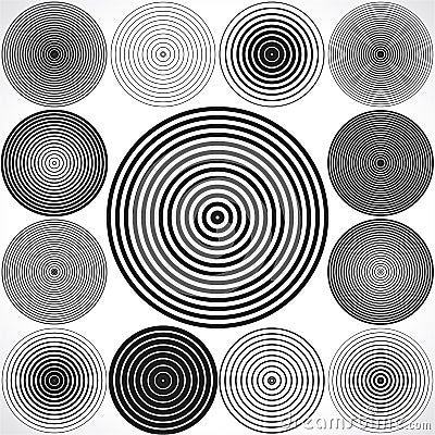 Set of concentric circle elements. Vector illustration for sound Vector Illustration