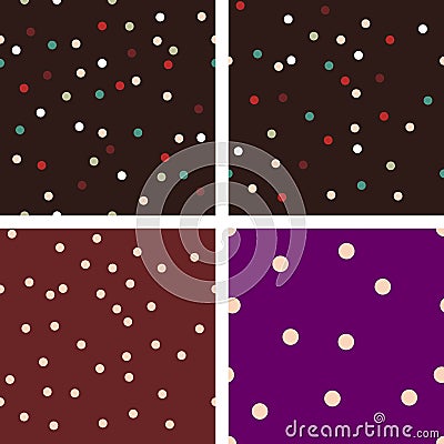 Set of confetti seamless paterns. Vector design Vector Illustration