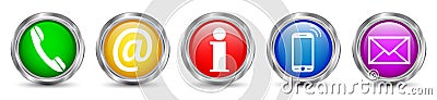 Set contact buttons icons - vector Vector Illustration
