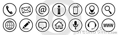 Set contact icons button - vector Vector Illustration