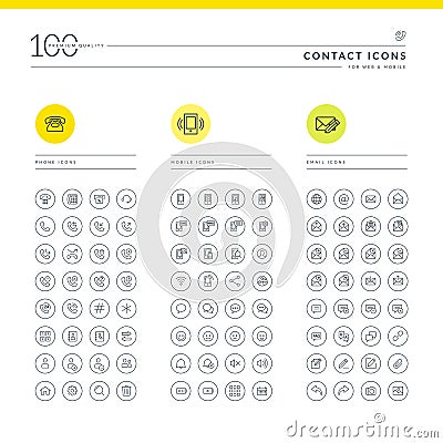 Set of contact icons Vector Illustration