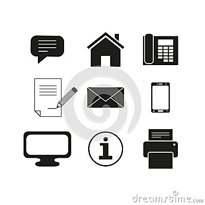 Set of contacts message icons Vector Illustration