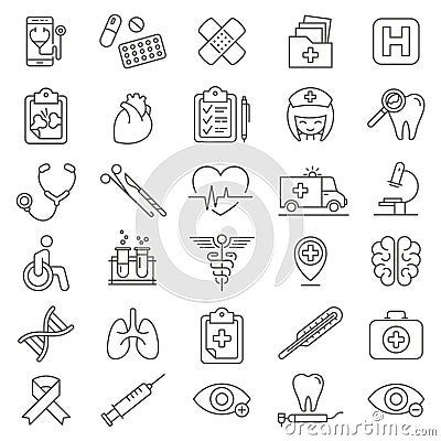 Medical & Health Care Icons set Vector Illustration