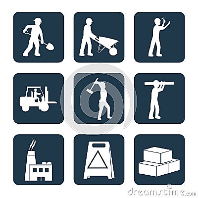 Set of contruction icons Vector Illustration