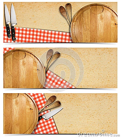 Set of Cooking Banners Stock Photo