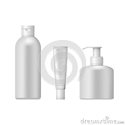 Set of cosmetic packages isolated on white background. Vector Illustration