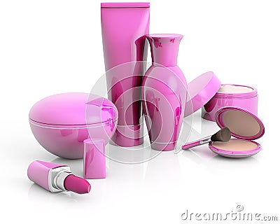 Set of cosmetic products Stock Photo