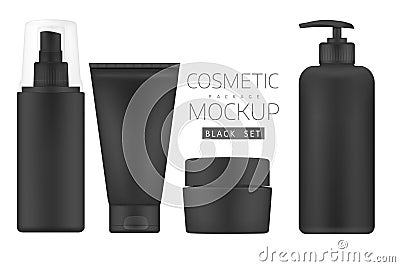 Set of cosmetic products on a white background. Vector Illustration