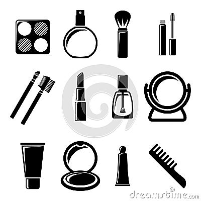 Set of cosmetics icons. Vector Illustration