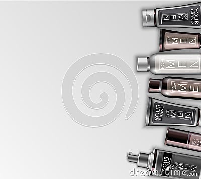 Set of cosmetics for men Vector Illustration