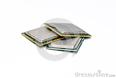 Set cpu central processing unit computational computer central element Stock Photo