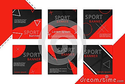 Set of creative banners on the theme of sports. Vector Illustration