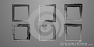 Set of creative frame straight and grunge Vector Illustration