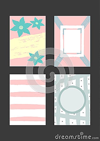 Set of creative templates for design of backgrounds, cards, invitations, covers, booklets, flyers. Vector Illustration