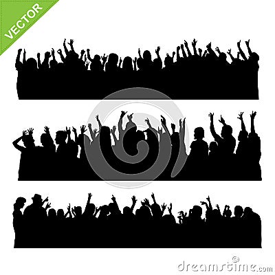 Crowd concert silhouettes vector Vector Illustration