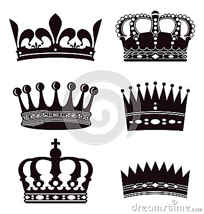 Set of crowns Vector Illustration