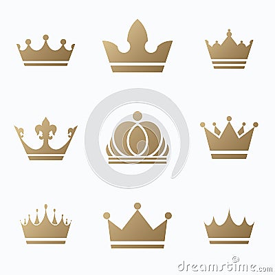 Set of crowns icon. Vector illustration EPS 10 Vector Illustration