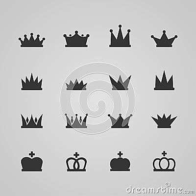 Set of crowns Vector Illustration