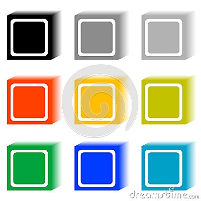 Set of cube buttons Vector Illustration