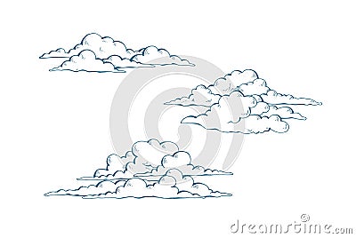 Set of cumulus clouds Vector Illustration