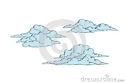Set of cumulus clouds Vector Illustration