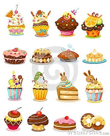 Set cupcake Vector Illustration